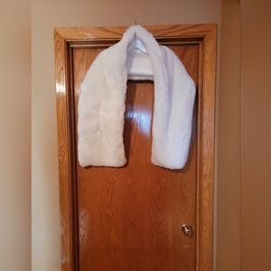 White Faux fur shawl